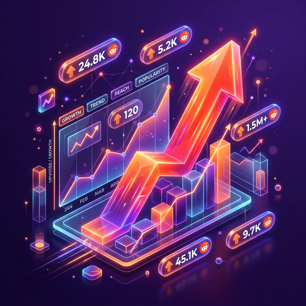 Reddit Upvotes Growth Illustration