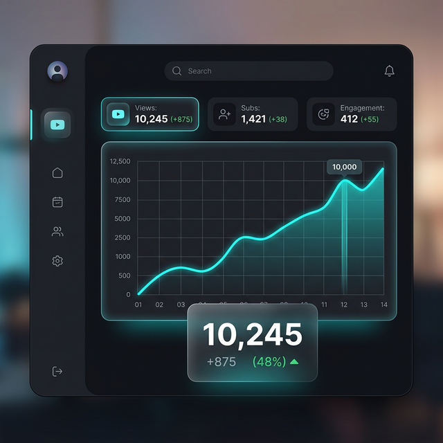Buy Indian YouTube Views Dashboard showing analytics data