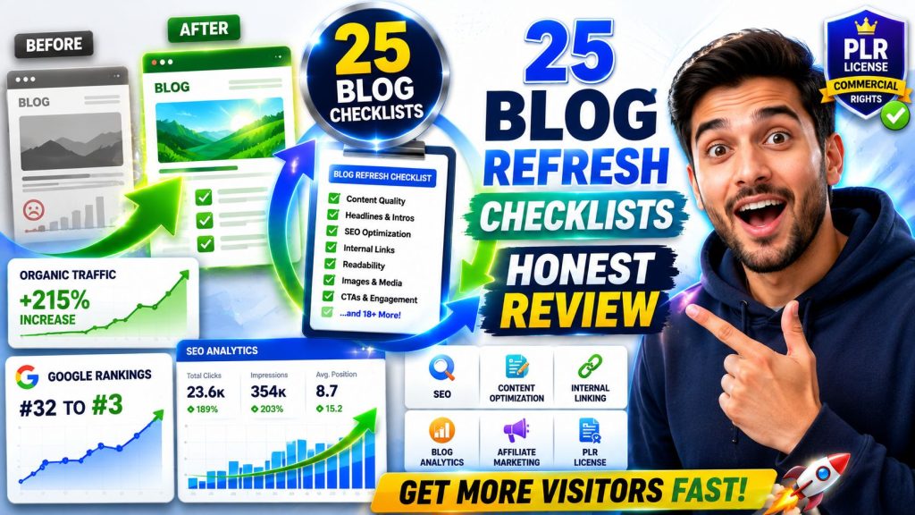 PLR 25 Blog Refresh Checklists for More Visitors Review