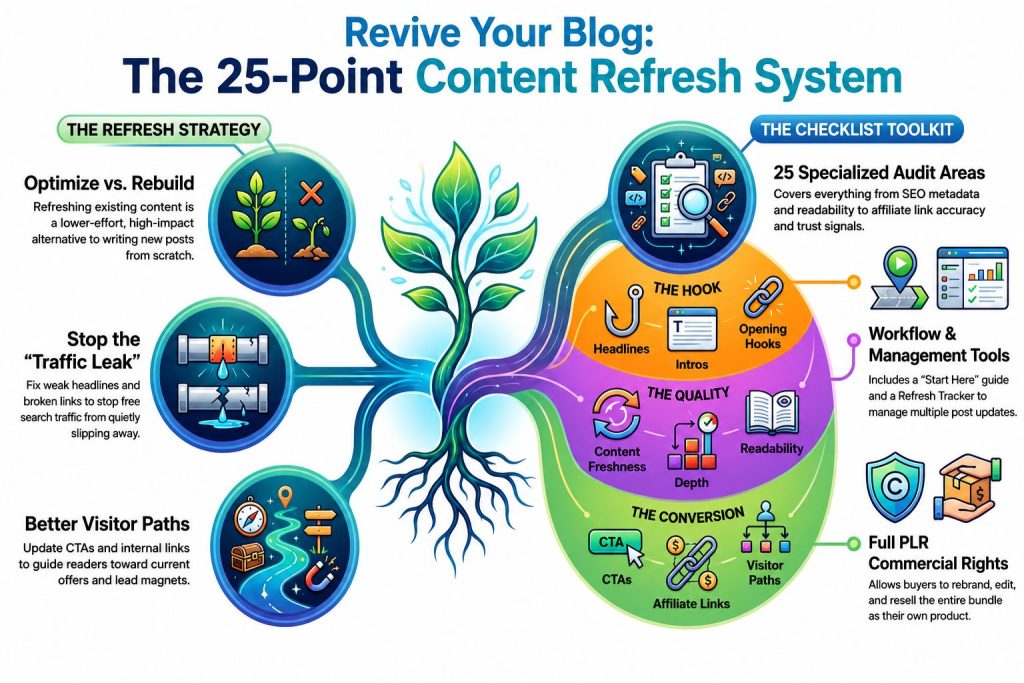 PLR 25 Blog Refresh Checklists for More Visitors Review