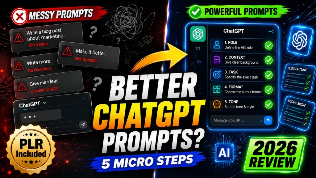 PLR Better ChatGPT Prompts in 5 Micro Steps Review