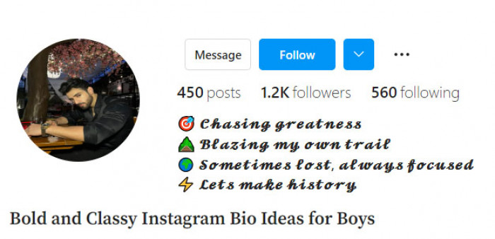 stylish font bios for boys